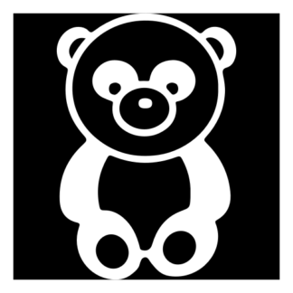 Sitting Big Nose Panda Decal (White)